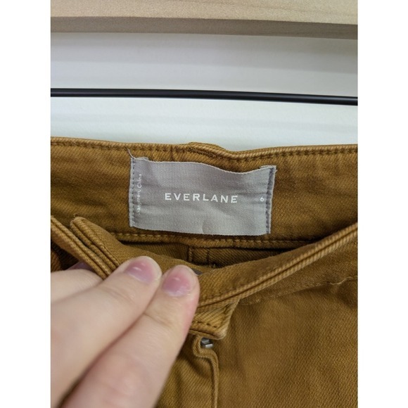 Everlane Cropped Straight Regular Jeans‎ Stretch Denim Contemporary Mustard 6 - Picture 5 of 7